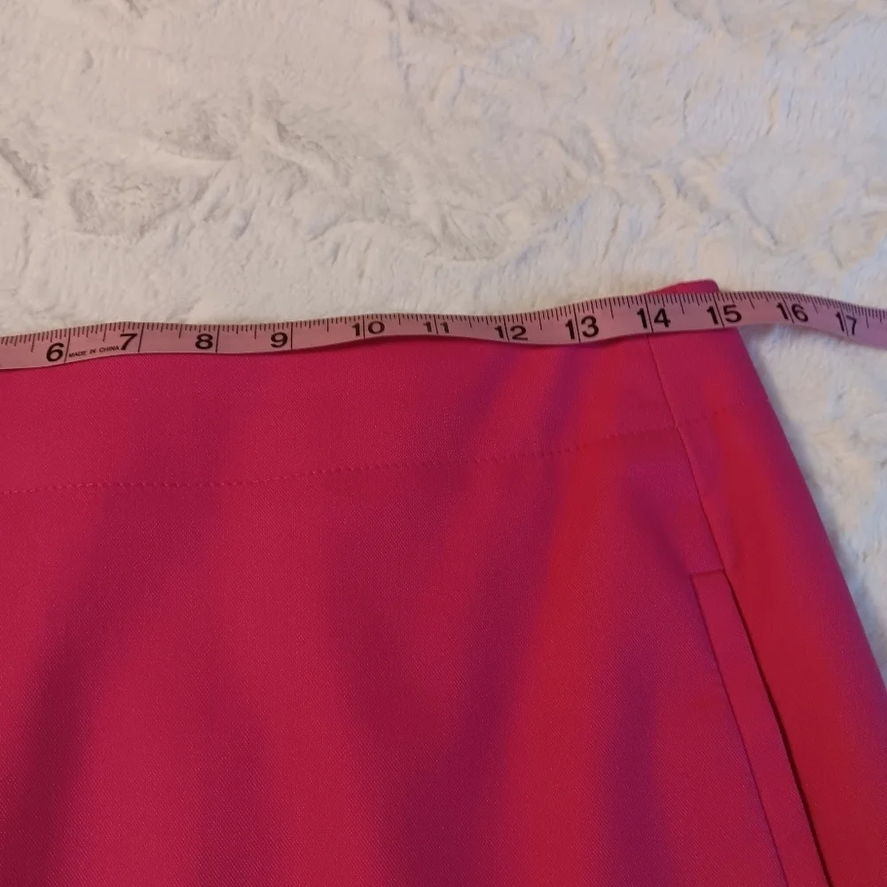 Ann Taylor Loft Women's Bright Pink Cotton Short Pencil Skirt With‎ Pockets